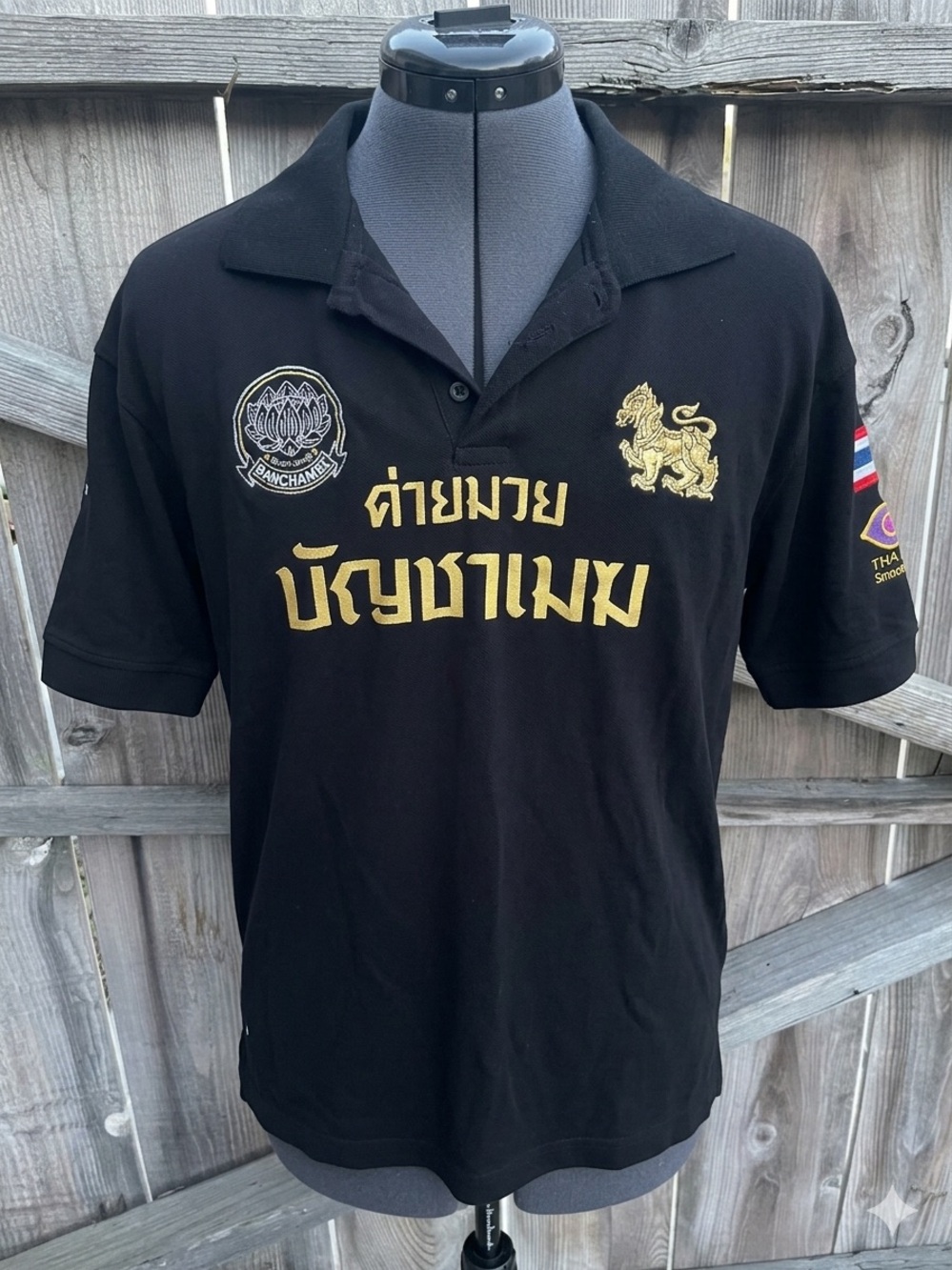 Buakaw Banchamek Muay Thai Gym Polo Shirt Thailand Singha Lotus Rare 3XL